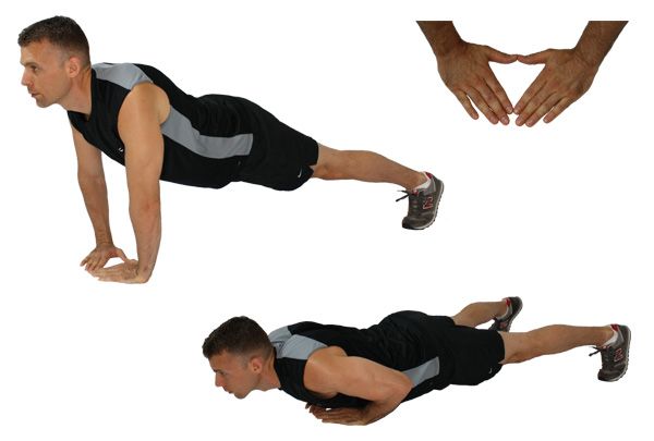 Tư thế chống đẩy chụm tay đúng cách